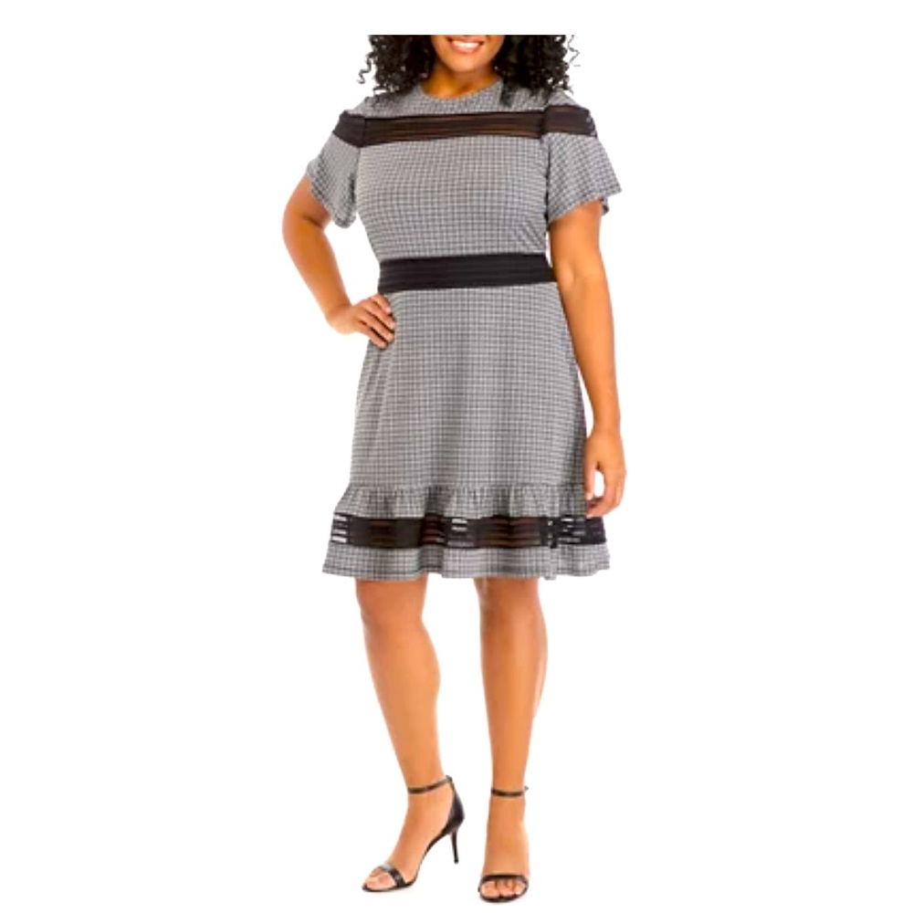 MICHAEL Michael Kors check mesh combo dress